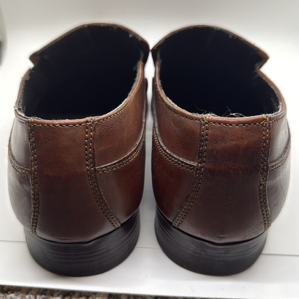 Alfani Men Leather Shoes Slip Ons Loafers 10.5 Brown Casual - Picture 4 of 7